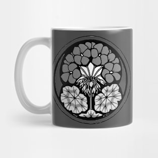 Circle black and white flower Mug